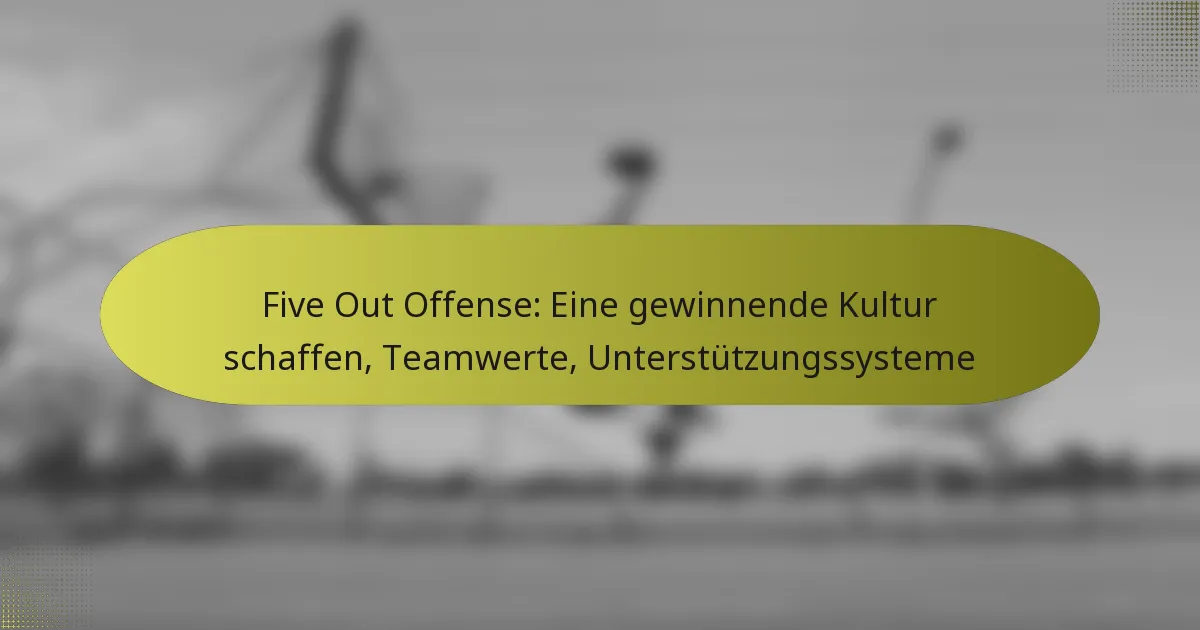 Five Out Offense: Eine gewinnende Kultur schaffen, Teamwerte, Unterstützungssysteme