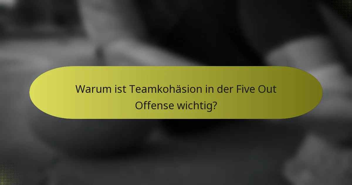 Warum ist Teamkohäsion in der Five Out Offense wichtig?