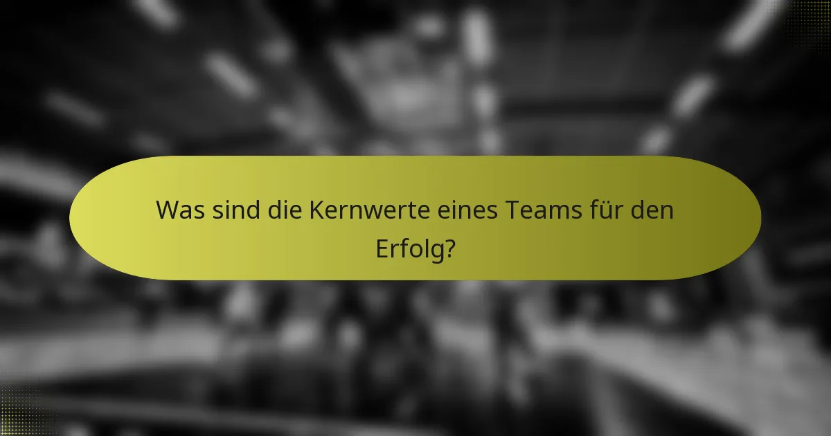 Was sind die Kernwerte eines Teams für den Erfolg?