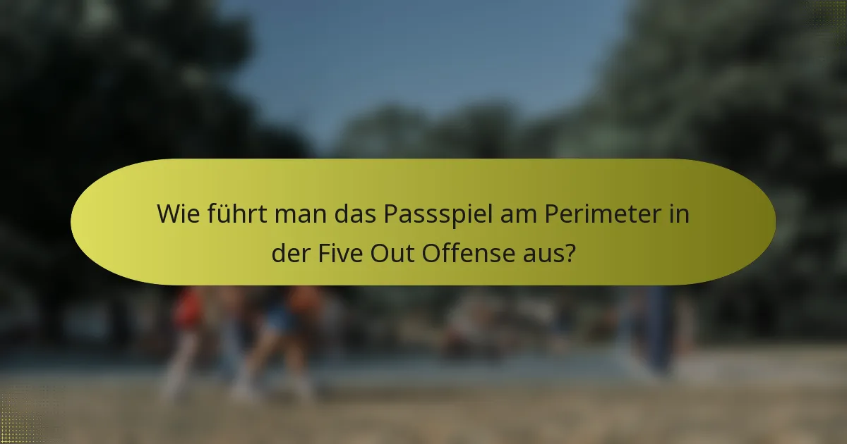 Wie führt man das Passspiel am Perimeter in der Five Out Offense aus?
